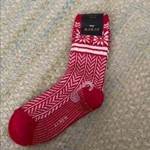 NWT 3 for $15 J. Crew Red White Patterned Socks